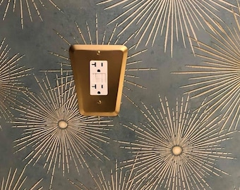 PRIMO Painted Mid Century Modern Metal Wall Plate Googie Atomic light switch cover