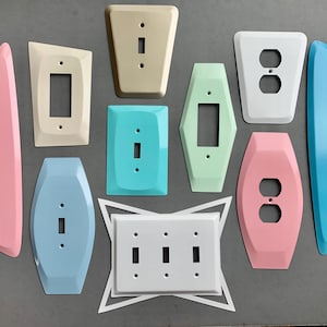 Atomico DeLuxe double light switch Mid Century Atomic Age wall plate cover image 8