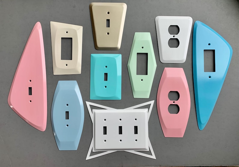Atomico DeLuxe double light switch Mid Century Atomic Age wall plate cover image 8
