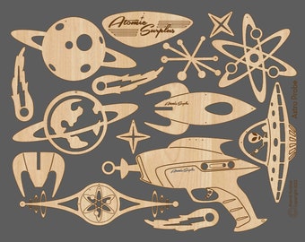 Astro Probe! Ornaments Atomic Christmas MCM Mid Century Space Age UFO Rocket Jetsons Decor