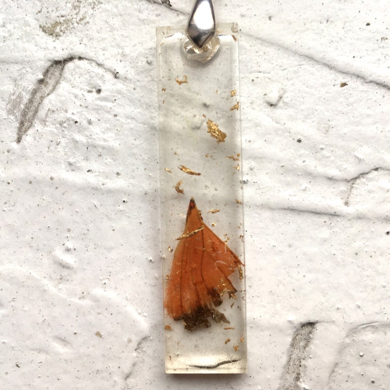 Real butterfly bar necklace butterfly wing jewelry monarch butterfly wing pendant butterfly wing necklace real butterfly jewelry