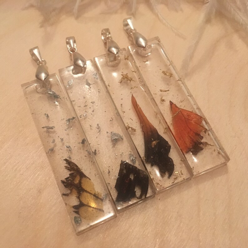 Real butterfly bar necklace butterfly wing jewelry monarch butterfly wing pendant butterfly wing necklace real butterfly jewelry