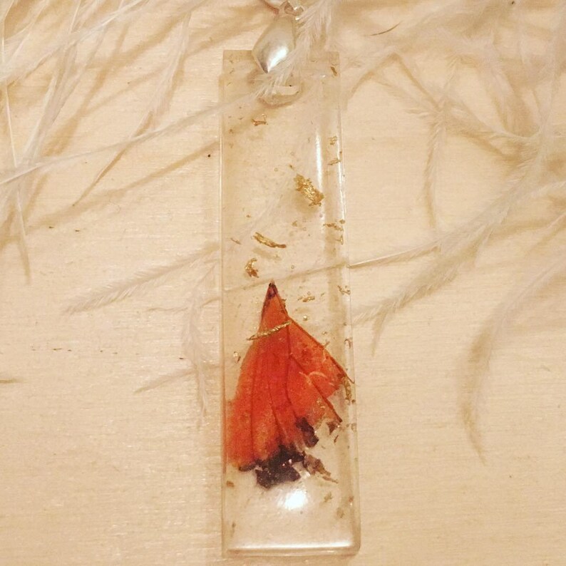 Real butterfly bar necklace butterfly wing jewelry monarch butterfly wing pendant butterfly wing necklace real butterfly jewelry