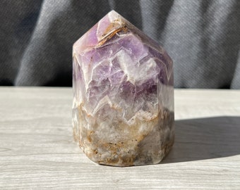 Amethyst tower - Natural amethyst crystal generator - Polished amethyst obelisk - Genuine purple amethyst stone - third eye chakra crystals