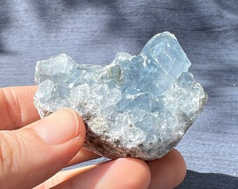 Celestite Crystal Cluster - Blue Celestite Geode