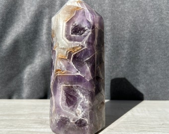 Amethyst tower - Natural amethyst crystal generator - Polished amethyst obelisk - Genuine purple amethyst stone - third eye chakra crystals
