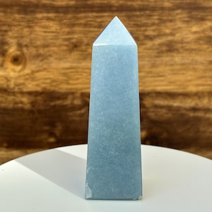 Angelite Throat Chakra Tower | Peruvian Blue Stone | Energy for Peace & Voice