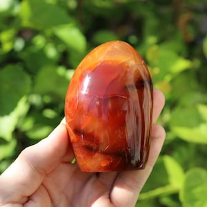 polished carnelian tower - red carnelian crystal obelisk - natural carnelian gemstone