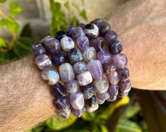 Natural amethyst bracelet - amethyst beaded bracelet