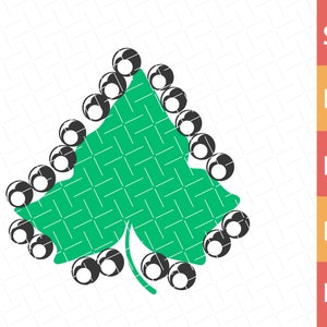 Hoja de hiedra con 20 perlas Svg, también conocida como Svg, Skee Wee Aka, Svg para Cricut/silhouette