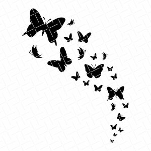 Papillons volants, papillons volants SVG, Silhouette de papillon, fichier Svg de papillon, téléchargement immédiat, SVG/PNG pour Silhouette & Cricut