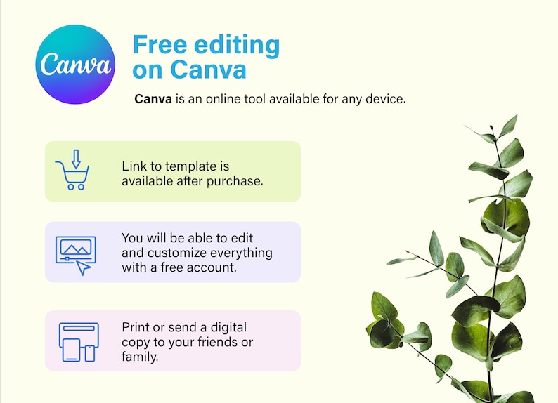 Puede incluir: Imagen promocional de Canva, una herramienta de edici&oacute;n en l&iacute;nea. Se muestra el logotipo de Canva y texto que anuncia la edici&oacute;n gratuita. El texto explica c&oacute;mo usar la herramienta, incluyendo la edici&oacute;n y personalizaci&oacute;n con una cuenta gratuita.