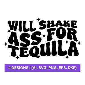 Diseño divertido para gorra de camionero: Mueve el culo por tequila SVG, PNG (Descarga digital)