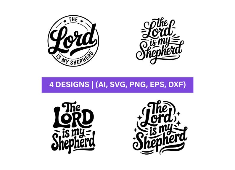 The Lord is My Shepherd SVG, Psalm 23 Cut File, Religious Scripture ...