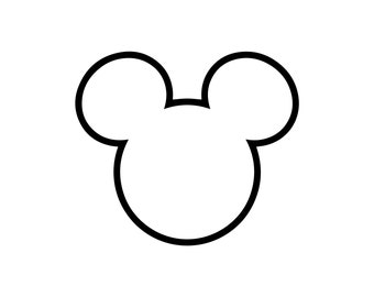 Mickey Head Outline Cut Files PNG EPS DXF Cutting File - Etsy