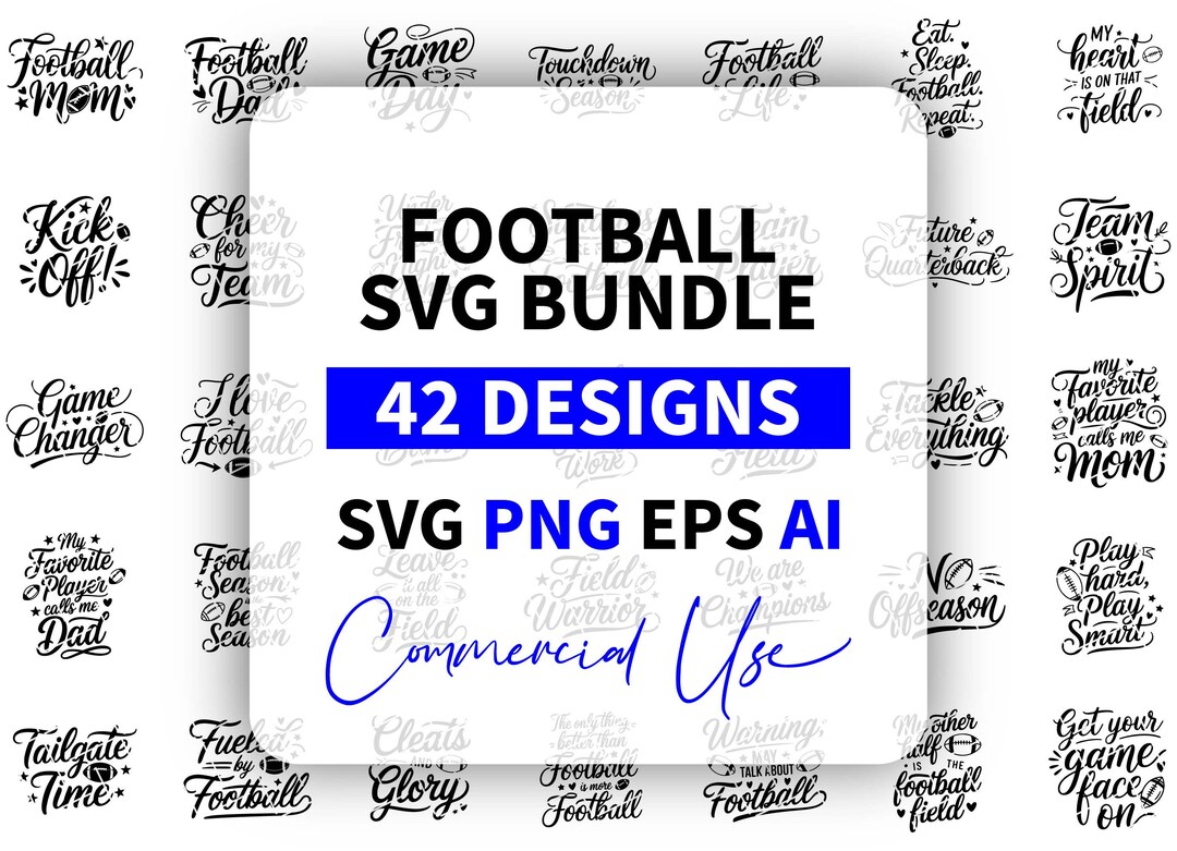 Football SVG Bundle, Sports SVG, Football Silhouette, Monogram Designs ...