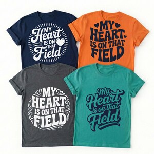 My Heart Is On That Field SVG, Sports Mom Cut File, Game Day Shirt Design, Football Baseball Soccer Mom, Cricut, DIY, PNG