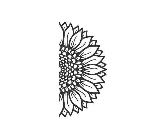 Free Half Sunflower Svg Free SVG PNG EPS DXF File