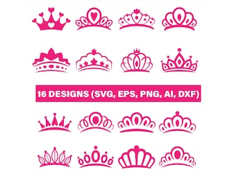 Diadème Svg, Svg couronne, couronne de princesse Svg, Svg, Svg mignon, couronnes Svg, espace Cricut Design, Studio de silhouette, couper des fichiers, Svg mariage,
