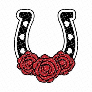 Horseshoe With Flowers SVG, Floral Horseshoe SVG, Horseshoe Roses svg, Horseshoe Flowers SVG, Horseshoe Clip Art, Horseshoe Cricut Cut Files