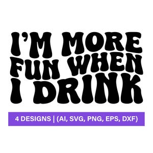 Trucker Hat Svg, Funny, Trucker Hat Svg, I'm More Fun When I Drink Svg, SVG and PNG Files for Silhouette & Cricut, Instant Download,