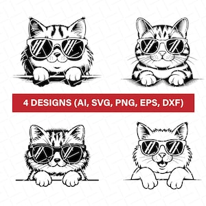 Peeking Cat SVG, Peeking Cat Design, Peeking Cat Vector, Animal Design, Pet Illustration, Cat Design, Cat Breed, Laser Cut, Cricut,