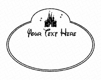 Etiqueta de nombre WDW SVG - Etiqueta de nombre personalizable - Archivos de corte para Cricut y Silhouette - SVG PNG (Descarga instantánea)
