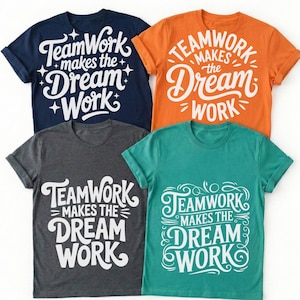 Teamwork Makes The Dream Work SVG, inspirerend team SVG, Office Decor Design, sportteamshirt, groepsgeest afbeelding (directe download)