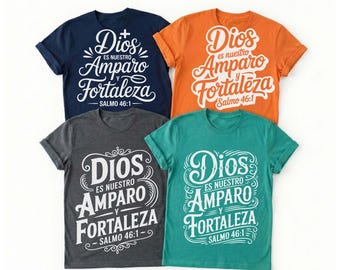Dios Es Nuestro Refugio y Fortaleza SVG, Spanish Bible Verse Cut File, Salmos 46:1 Christian Design
