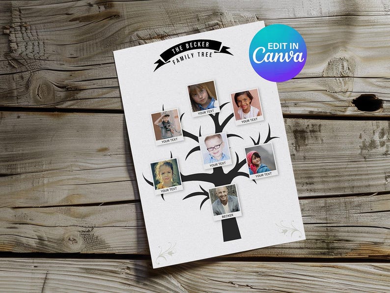 Editable Family Tree Template, Canva Genealogy Chart, Custom Ancestry ...