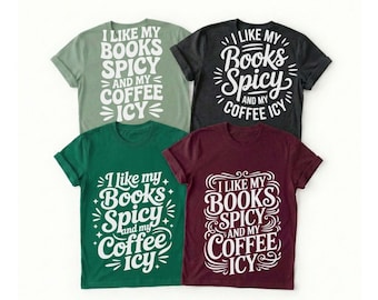 I Like My Books Spicy And My Coffee Icy SVG, leesgrage ontwerp (digitale download)