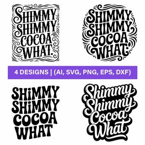Christmas Svg, Shimmy Shimmy Cocoa What Svg, Funny Christmas Svg, Retro Christmas Svg, Kids Christmas Svg, Cricut Cut File And Sublimation