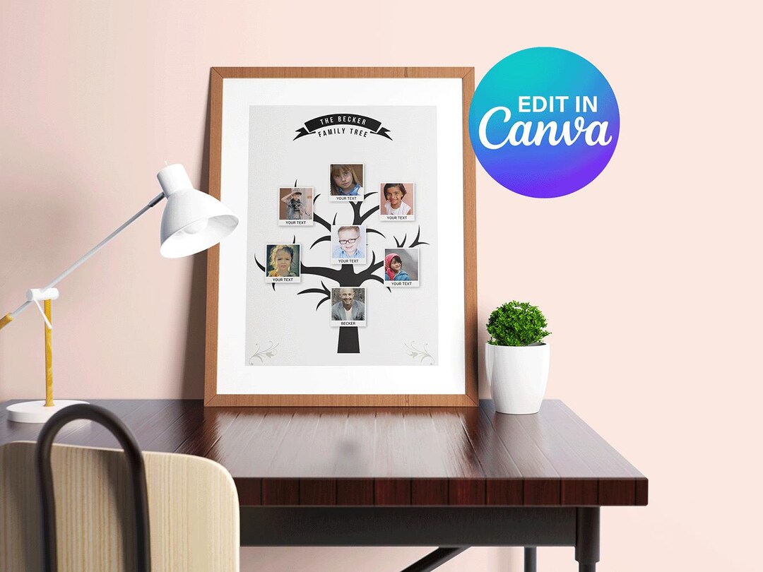 Editable Family Tree Template, Canva Genealogy Chart, Custom Ancestry ...