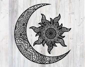 Download Mandala moon svg | Etsy