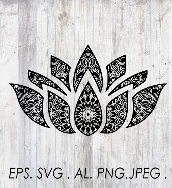Download zentangle mandala lotus flower Boho indian style design | Etsy