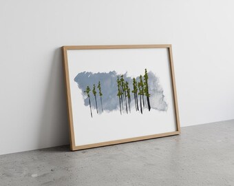 Tree Line - Minimalist Landscape Art Print