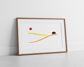 Prairie Bison - Minimalist Art Print