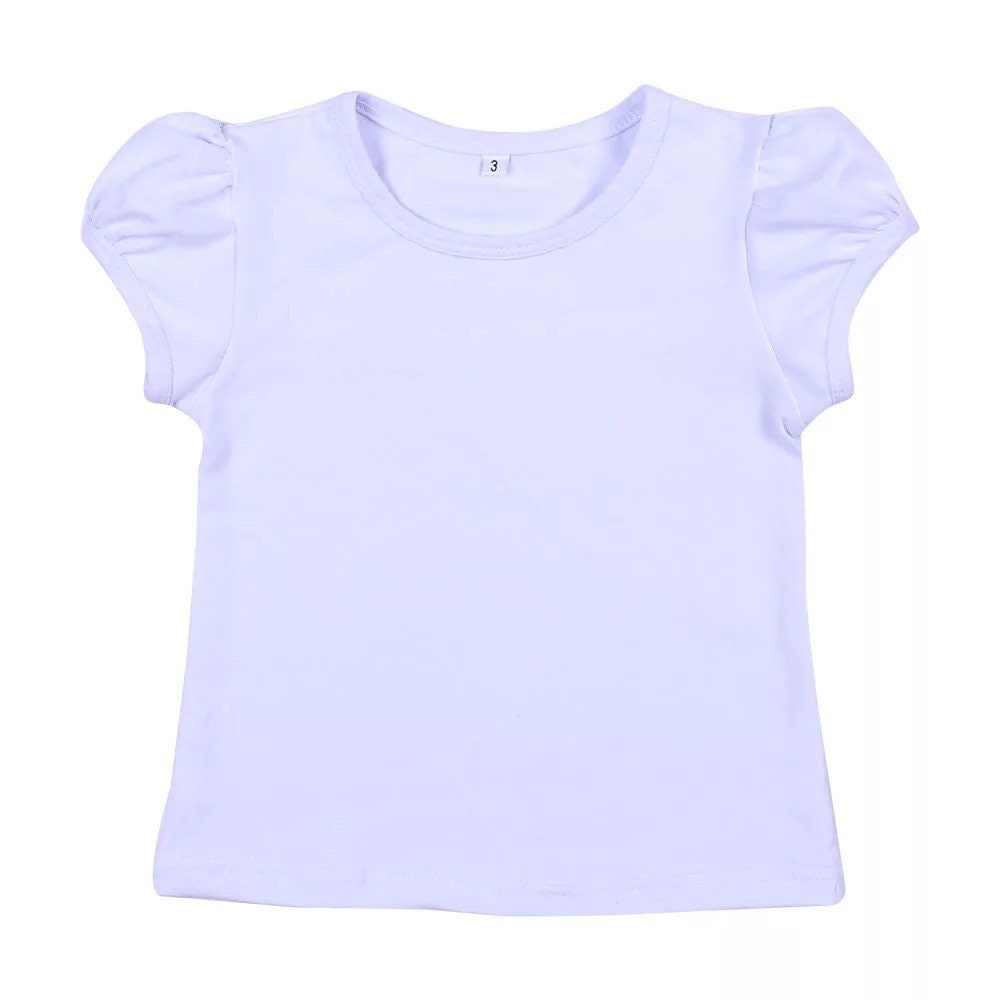 Girl White T Shirts Puff Sleeve Etsy