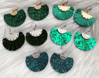 the green party earrings