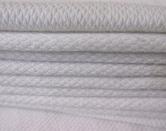 28x30.5 cm 1-Ply 11x12 inches Set of 10 with White edges Paperless Towels Made from White Cotton Birdseye Fabric 