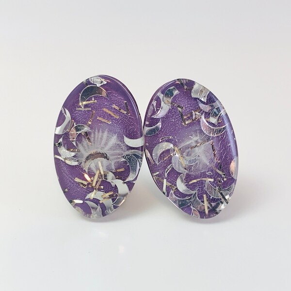 Ruby Resin Clip On Earring in Purple main image 1