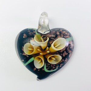 Vintage Venetian Murano glass heart pendant