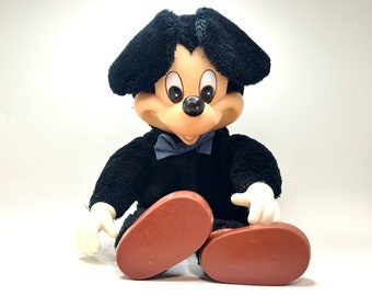 Vintage Mickey Mouse Plush with Vinyl Face