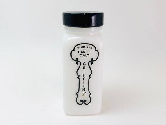 1940'~1950' ♥️GRIFFITH'S SPICE BOTTLES 1940-50's Griffith's Milk Glass Garlic Salt Spice Jar - Etsy