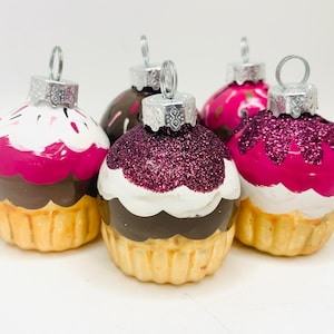 5 décorations de fête en verre vintage pour petits gâteaux/porte-cartes