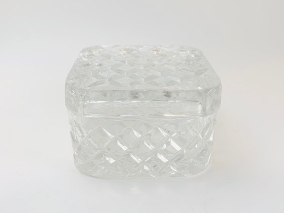 VTG Cut Glass Trinket Box with Lid VTG Cut Glass Trinket Box with Lid
