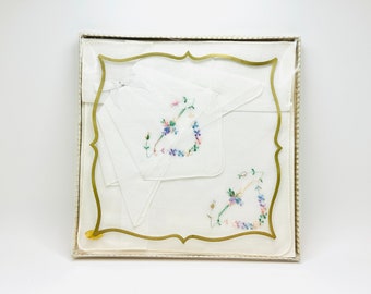 Vintage Embroidered Cotton Handkerchiefs made in Switzerland