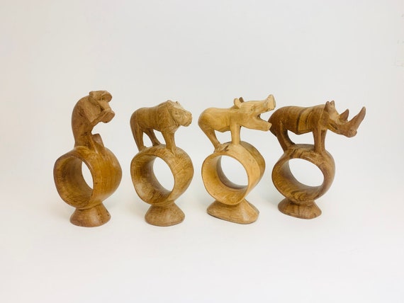 Vintage Hand Carved Wood Animal Napkin Rings - Etsy Vintage Hand Carved Wood Animal Napkin Rings - Etsy