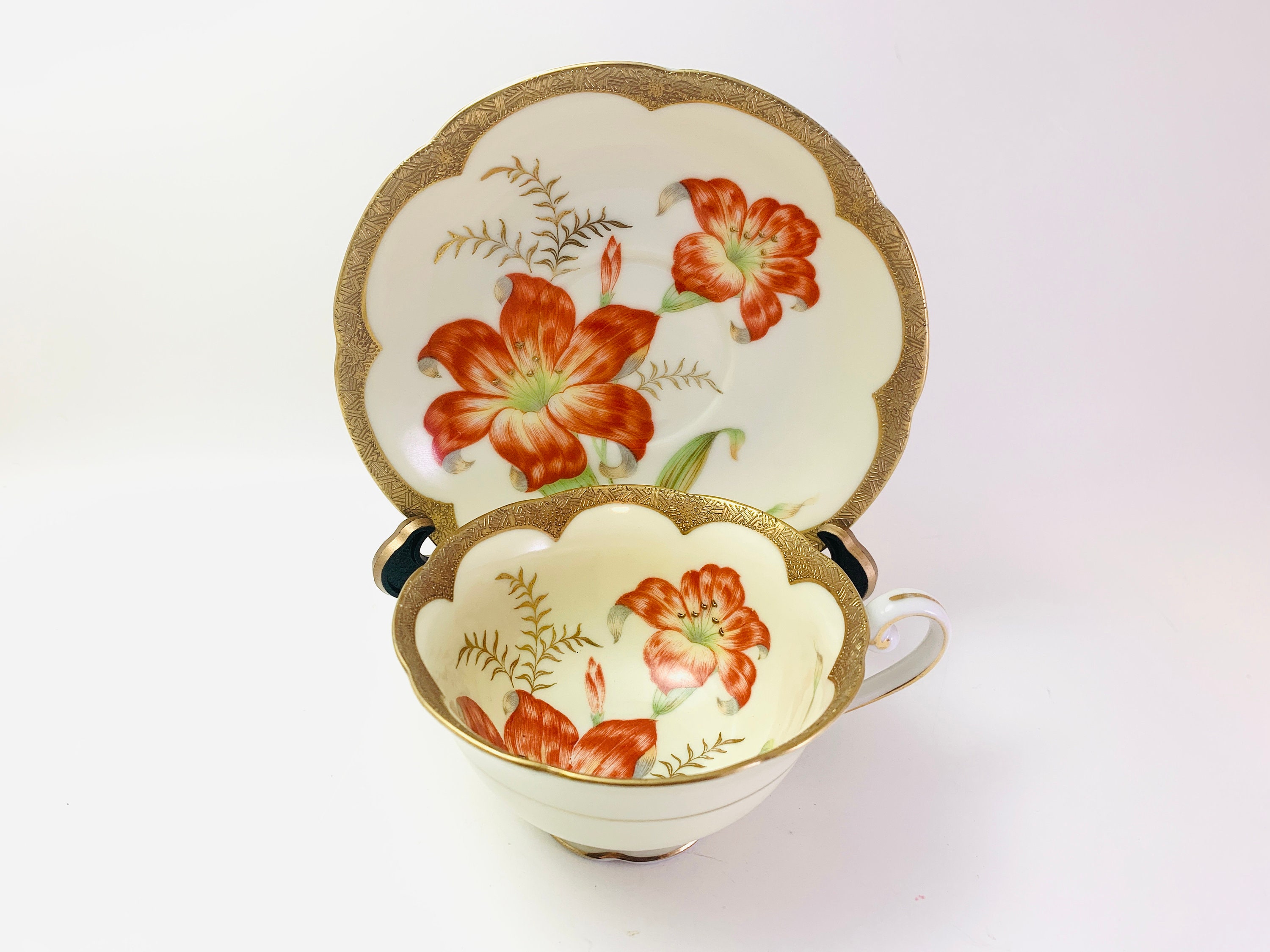 1940s Occupied Japan Castle China Tea Cup and Saucer Etsy