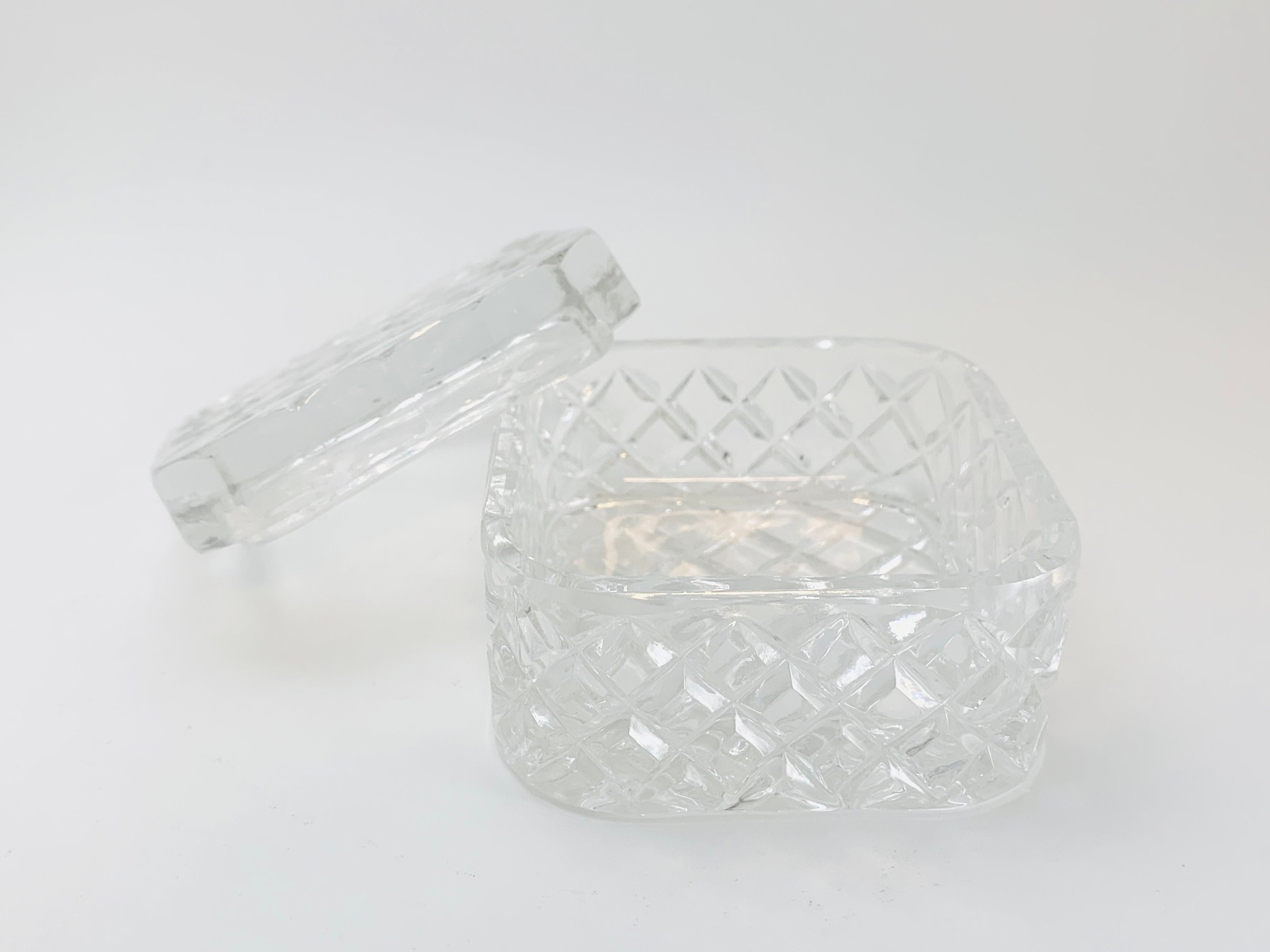 VTG Cut Glass Trinket Box with Lid VTG Cut Glass Trinket Box with Lid
